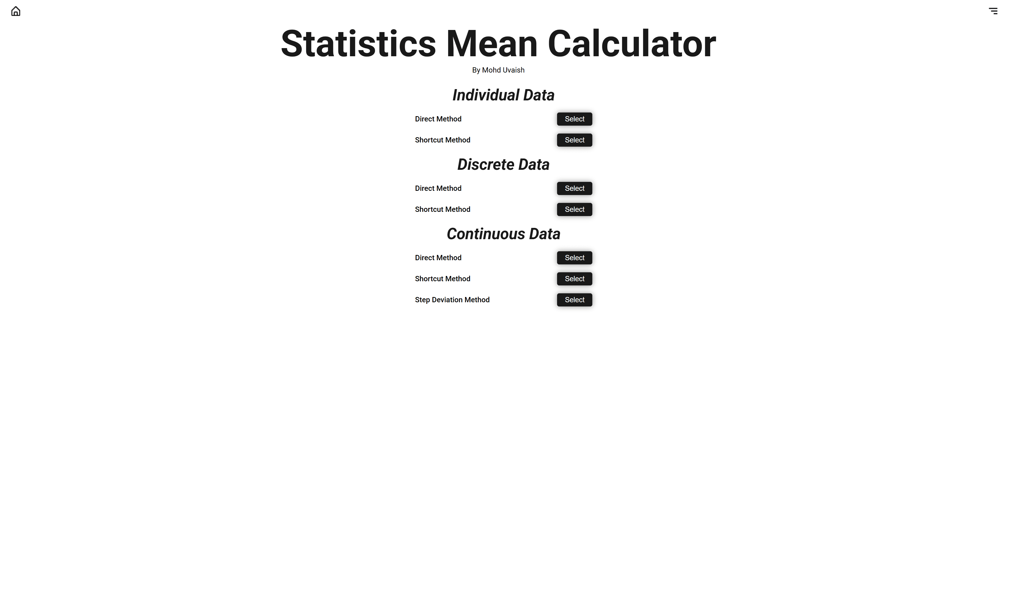 Statistics Mean Calculator
